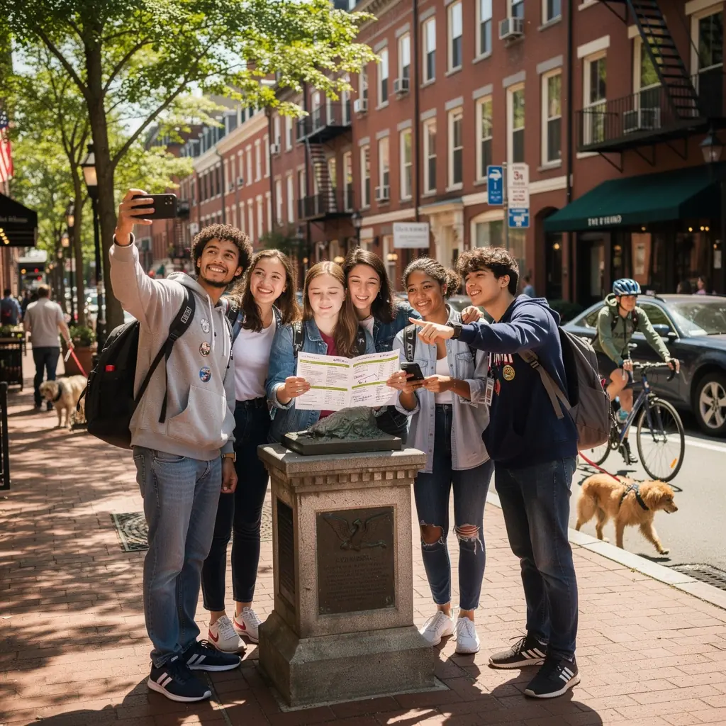 Podróżnik z plecakiem przystępujący do autobusu turystycznego.