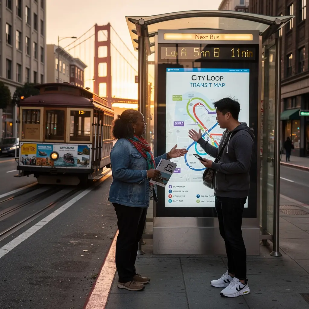 Osoba korzystająca z aplikacji mobilnej do planowania podróży.