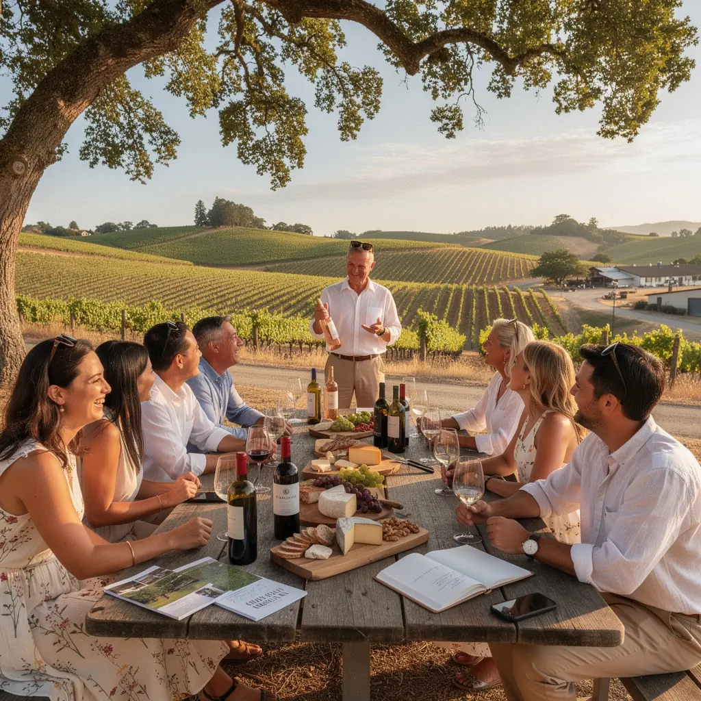 Widok na popularne atrakcje turystyczne w mieście z trasą przejazdu.